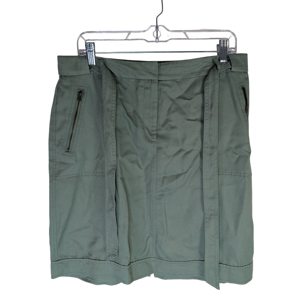 Loft Outlet Skirt Womens 10 Green Lyocell Utility Safari Straight Mini Casual AB